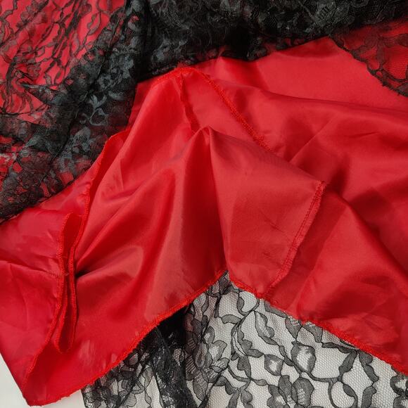 Handmade Vintage Gothic Red Black Velvet Lace Maxi Victorian Maxi Dress Small - Picture 6 of 11